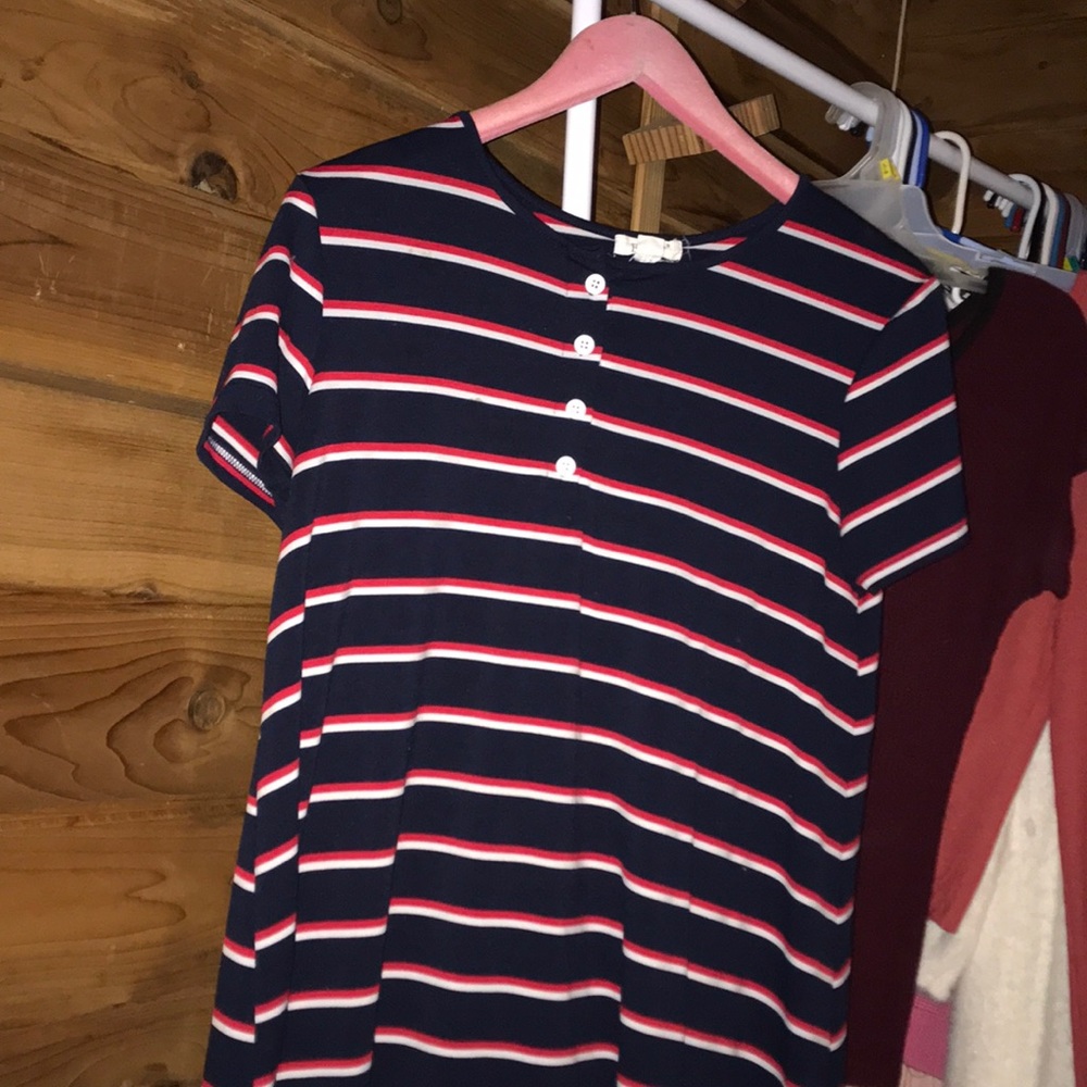 Red White and Blue stripped T-Shirt dress